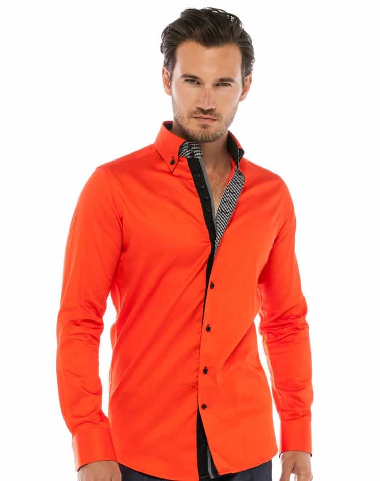mens orange dress shirt